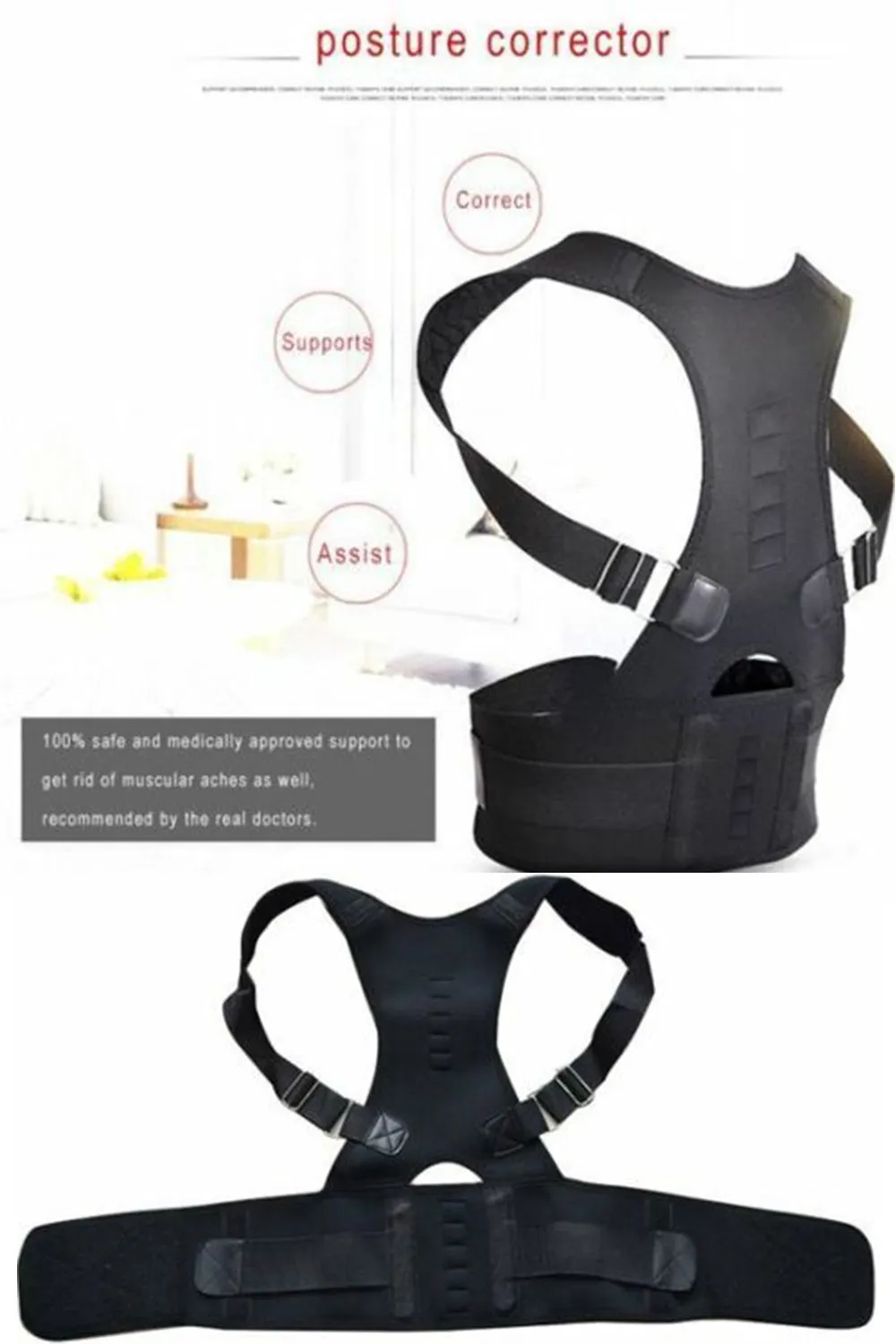 10 Pack Magnetic Posture Corrector Belt