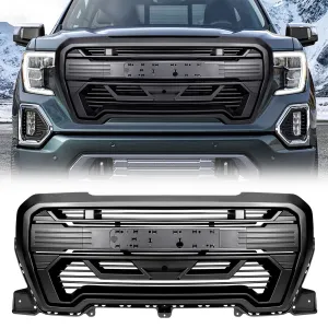AMERICAN MODIFIED Grille w/Emblem Base, 2019-2021 GMC Sierra 1500, Matte Black
