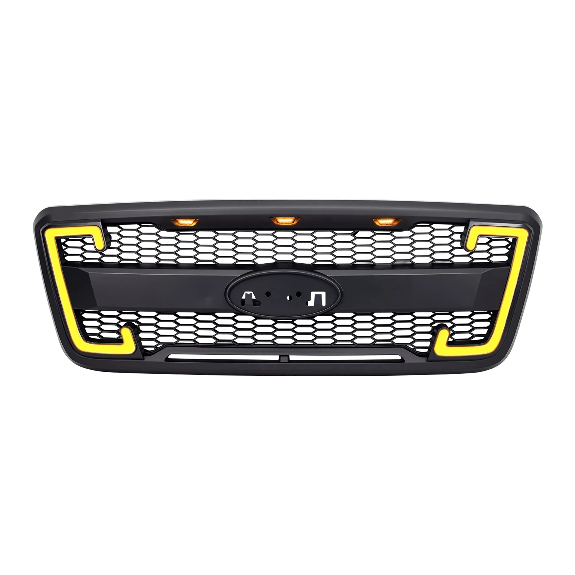 AMERICAN MODIFIED Raptor Style Mesh Grille for 2004-2008 Ford F150, Matte Black
