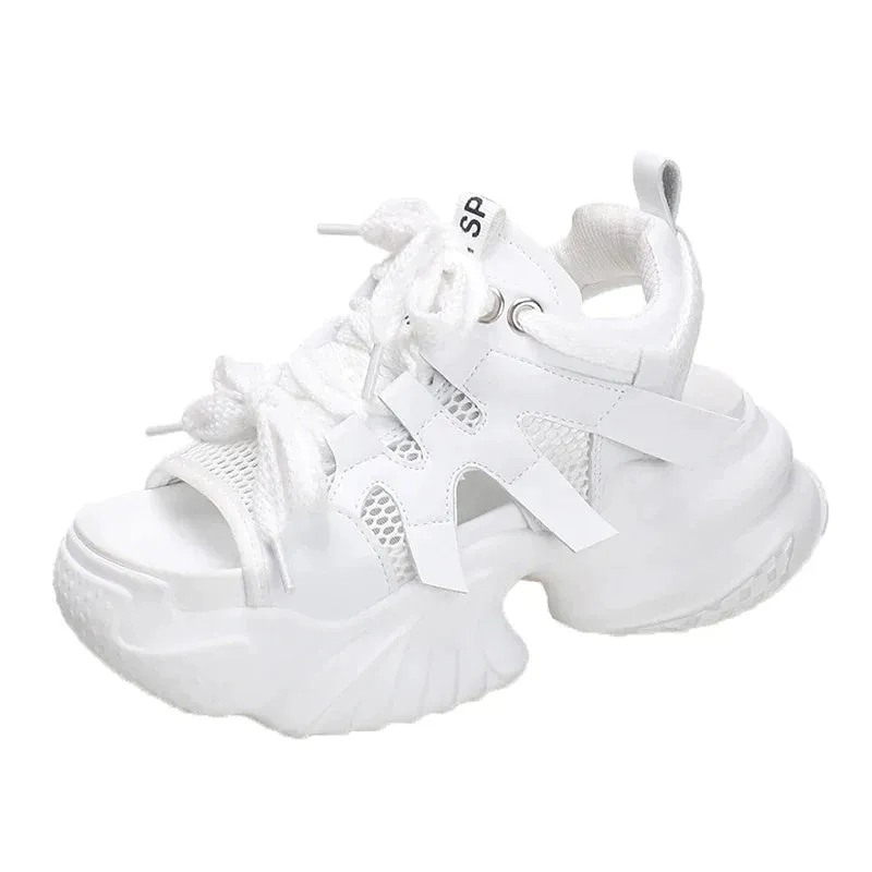 AMOZAE- - Summer Women's White Chunky Sports Sandals