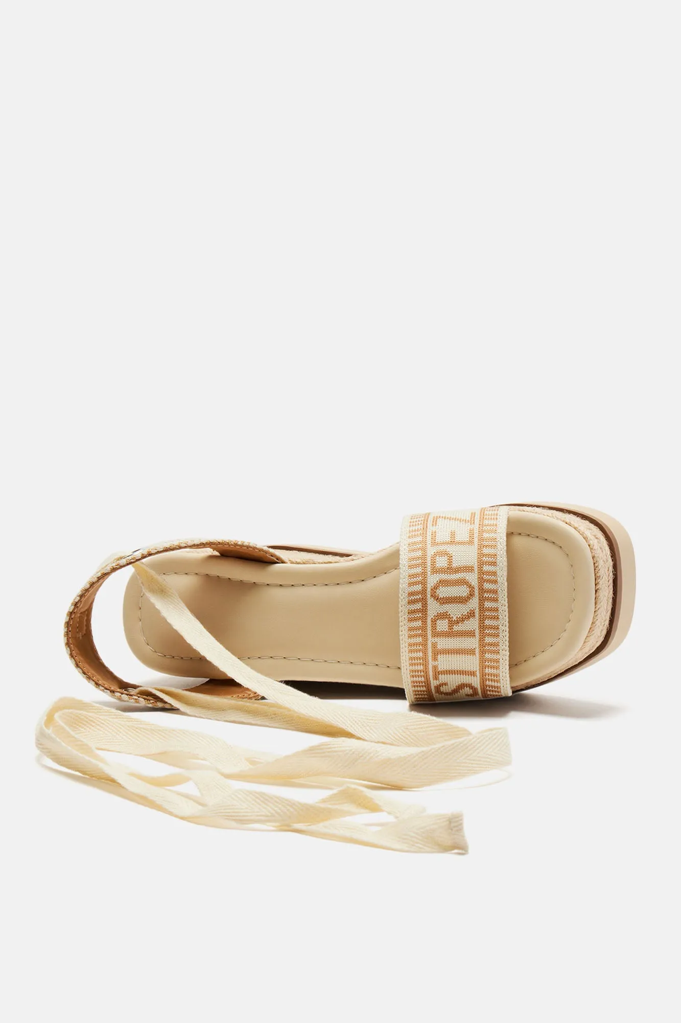 Any Time Any Place Wrap Up Wedges - Off  White/combo