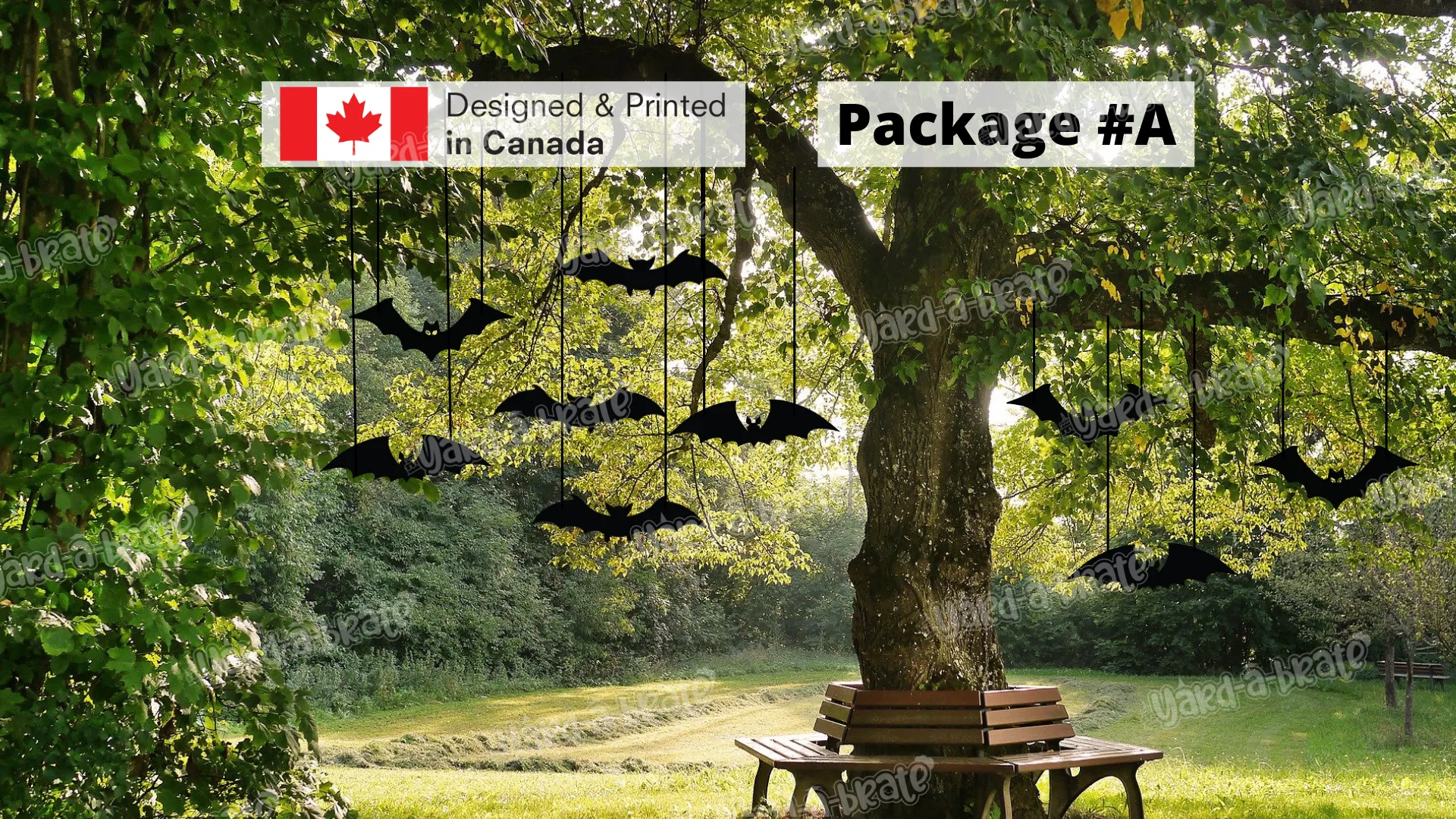 Black Scary Bats for Halloween Yard Decoration (Total 6 / 9 / 12 / 18 pcs) | Yard Sign Outdoor Lawn Decorations | Happy Halloween Series