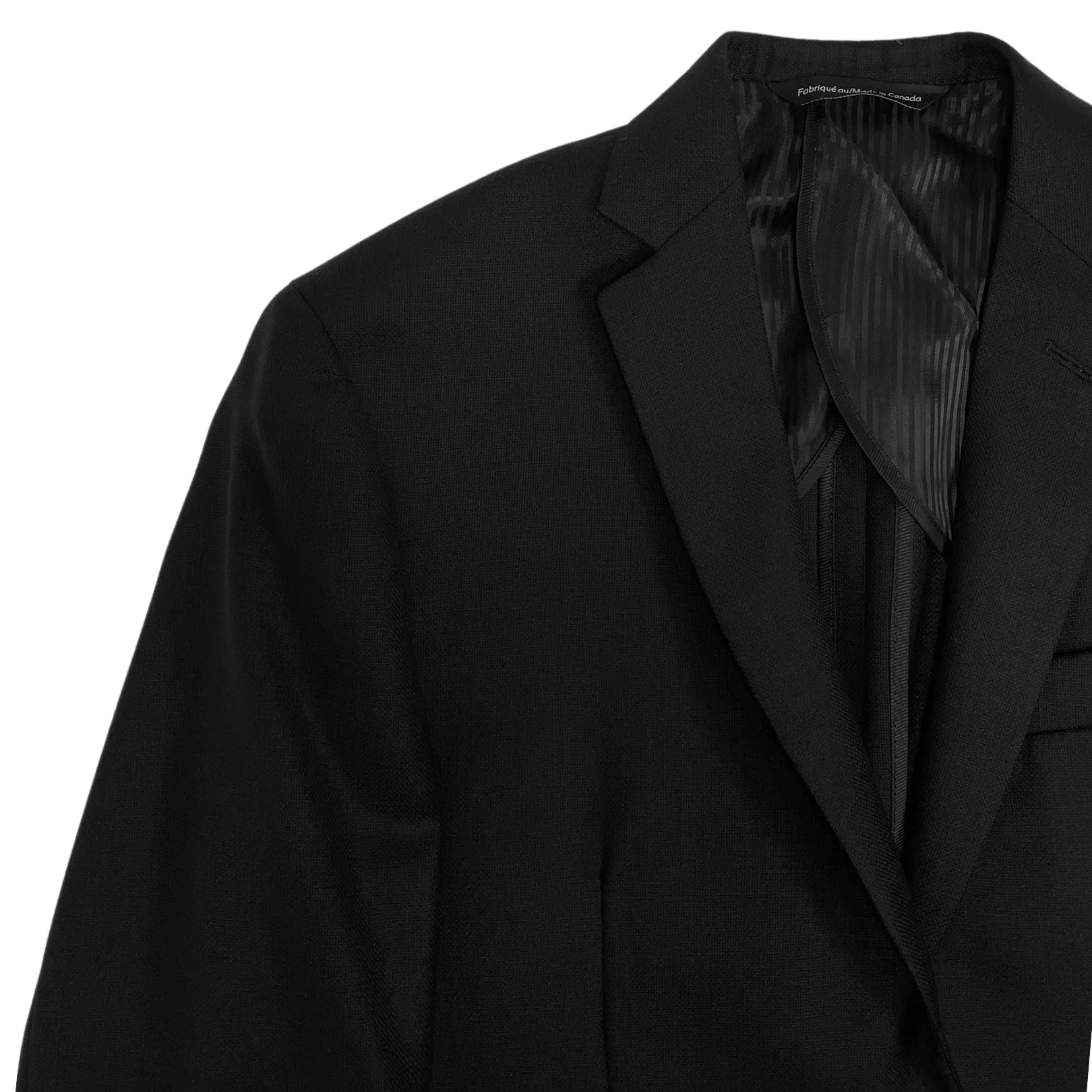 Black Two Button Wool Canvas Sport Jacket