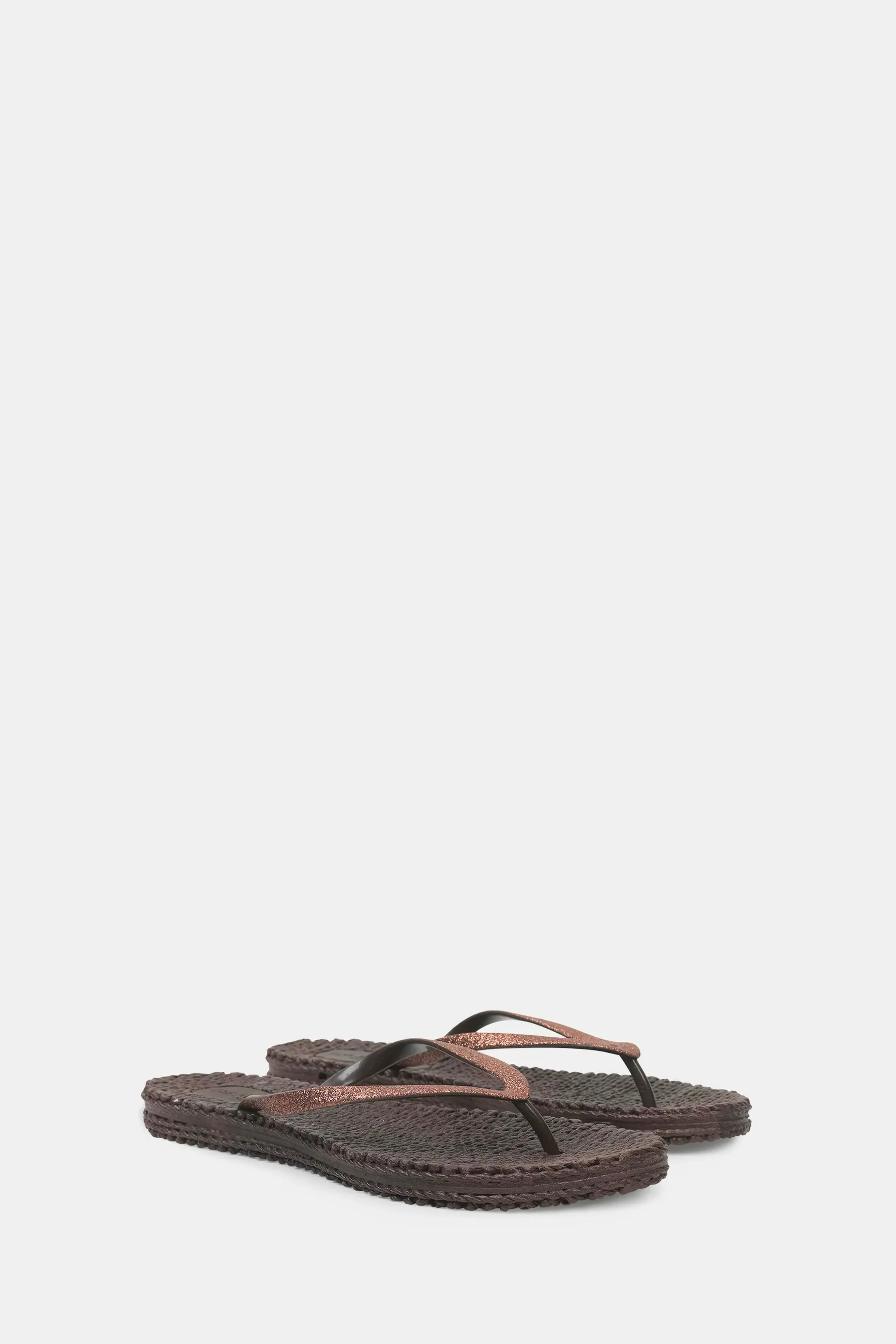 Cheerful Glitter Flip Flops - Prune