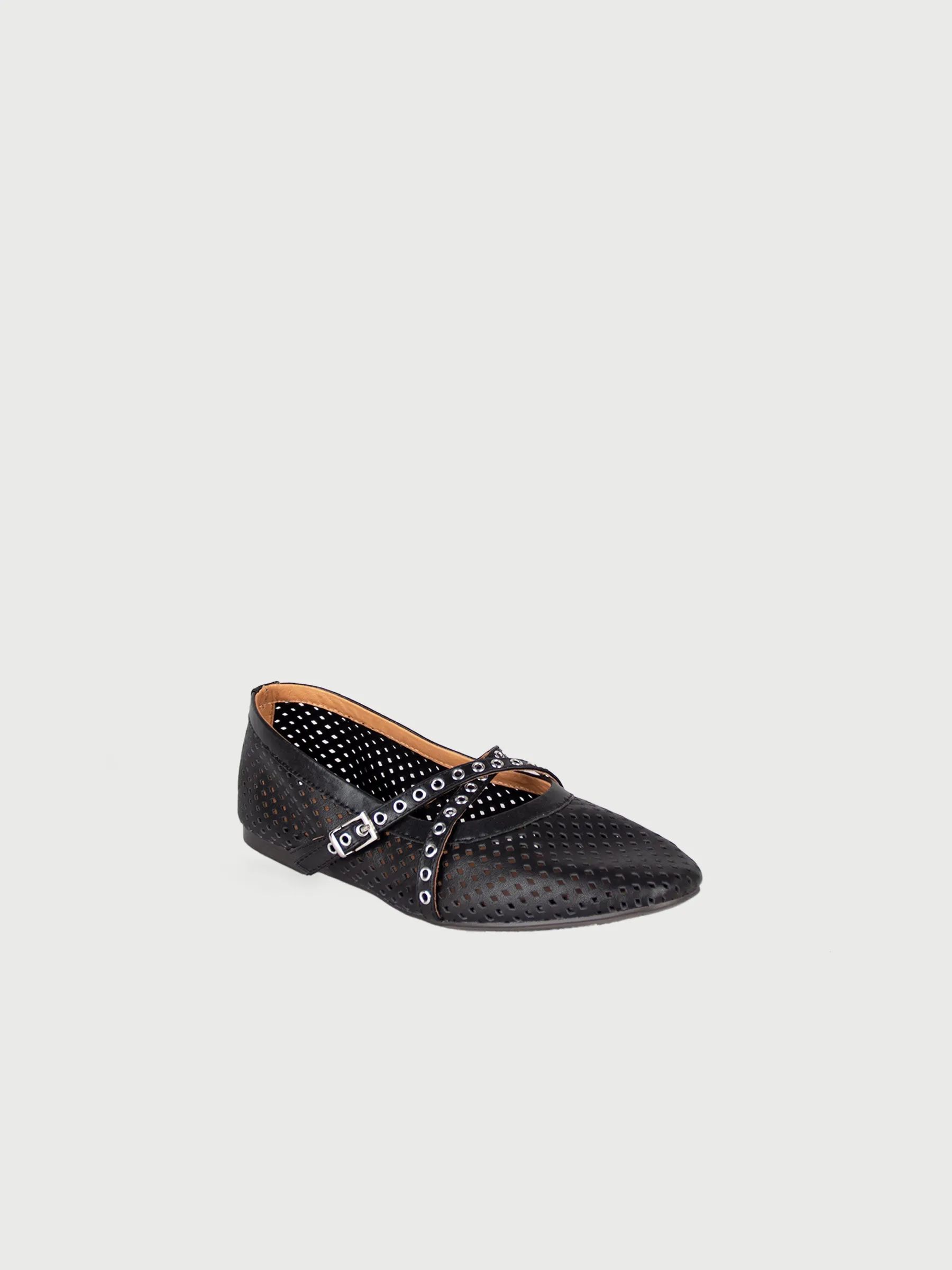 Éclairs 𓆟 Round Toe Grommet-Strap Ballerina Flats