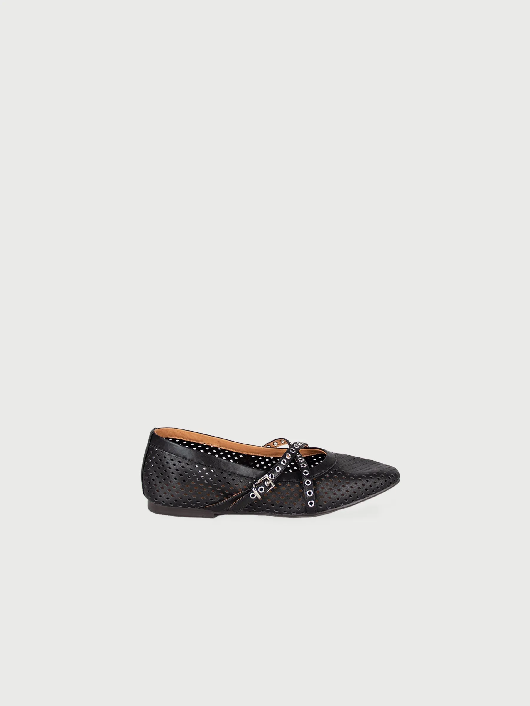 Éclairs 𓆟 Round Toe Grommet-Strap Ballerina Flats
