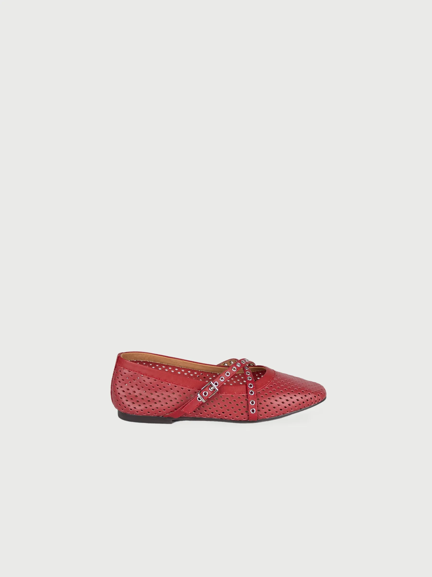 Éclairs 𓆟 Round Toe Grommet-Strap Ballerina Flats