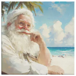 Coastal Santa Art - Hemmingway-Inspired Christmas