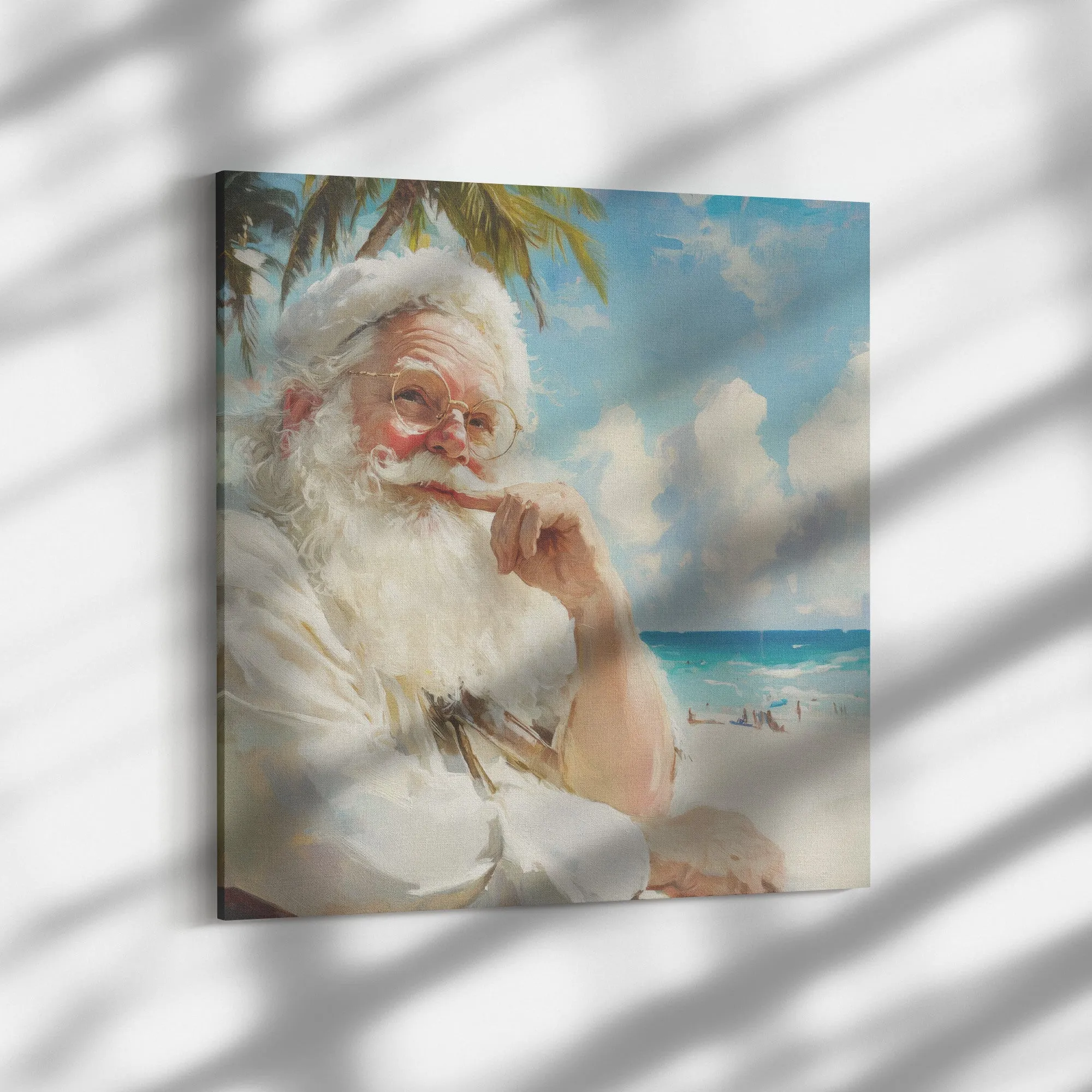 Coastal Santa Art - Hemmingway-Inspired Christmas