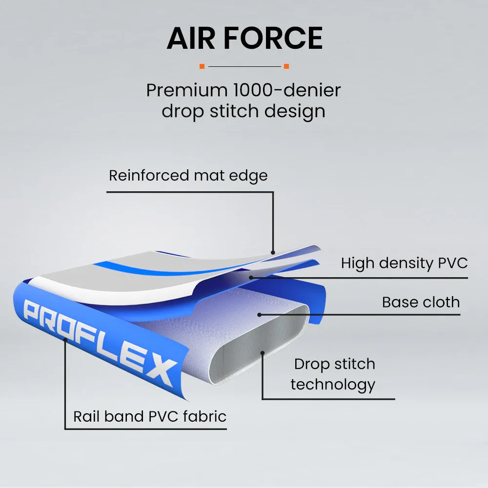 Durable Inflatable Air Track Mat, Waterproof, 300x100x10cm - Proflex