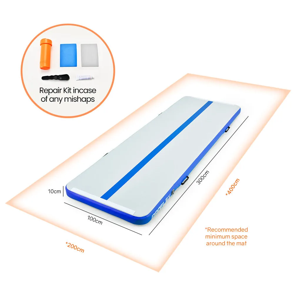 Durable Inflatable Air Track Mat, Waterproof, 300x100x10cm - Proflex