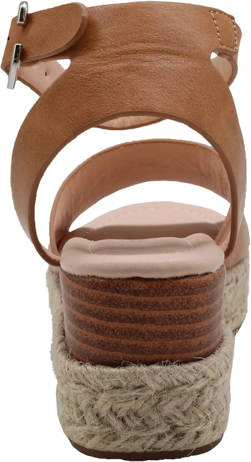 Felabo Girls' Flatform Espadrille Sandals ?C Open-Toe, Adjustable Ankle Strap, Casual Summer Shoes (Little Kid/Big Kid)