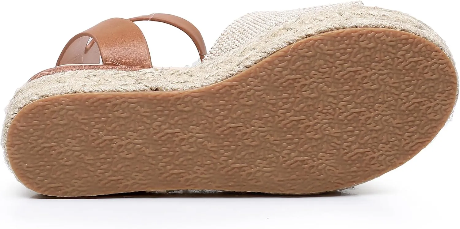 Felabo Girls' Flatform Espadrille Sandals ?C Open-Toe, Adjustable Ankle Strap, Casual Summer Shoes (Little Kid/Big Kid)
