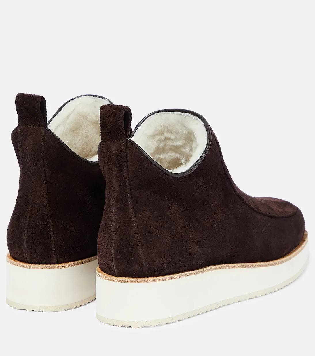 Gabriela Hearst Suede Ankle Boots with Shearling Lining, Brown