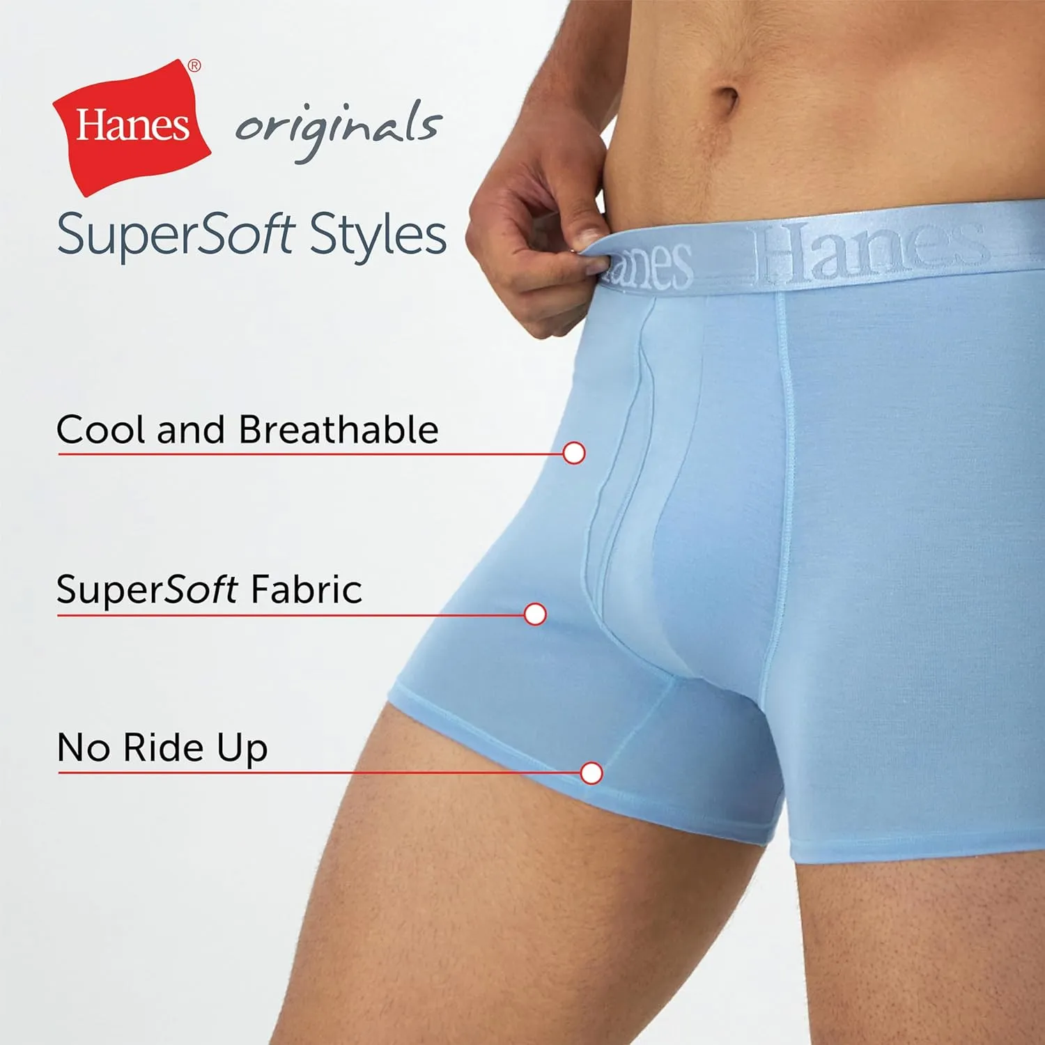 Hanes Men's Originals Supersoft Boxer Briefs & Trunks Underwear (3 Pack)