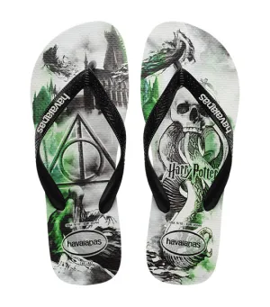 Harry Potter Flip Flops White/Black