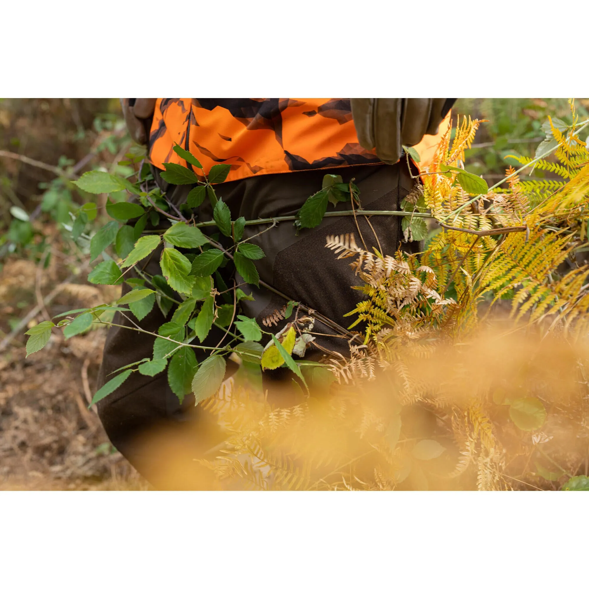 HUNTING RAIN TROUSERS DURABLE SUPERTRACK 900 SOLOGNAC, coffee brown