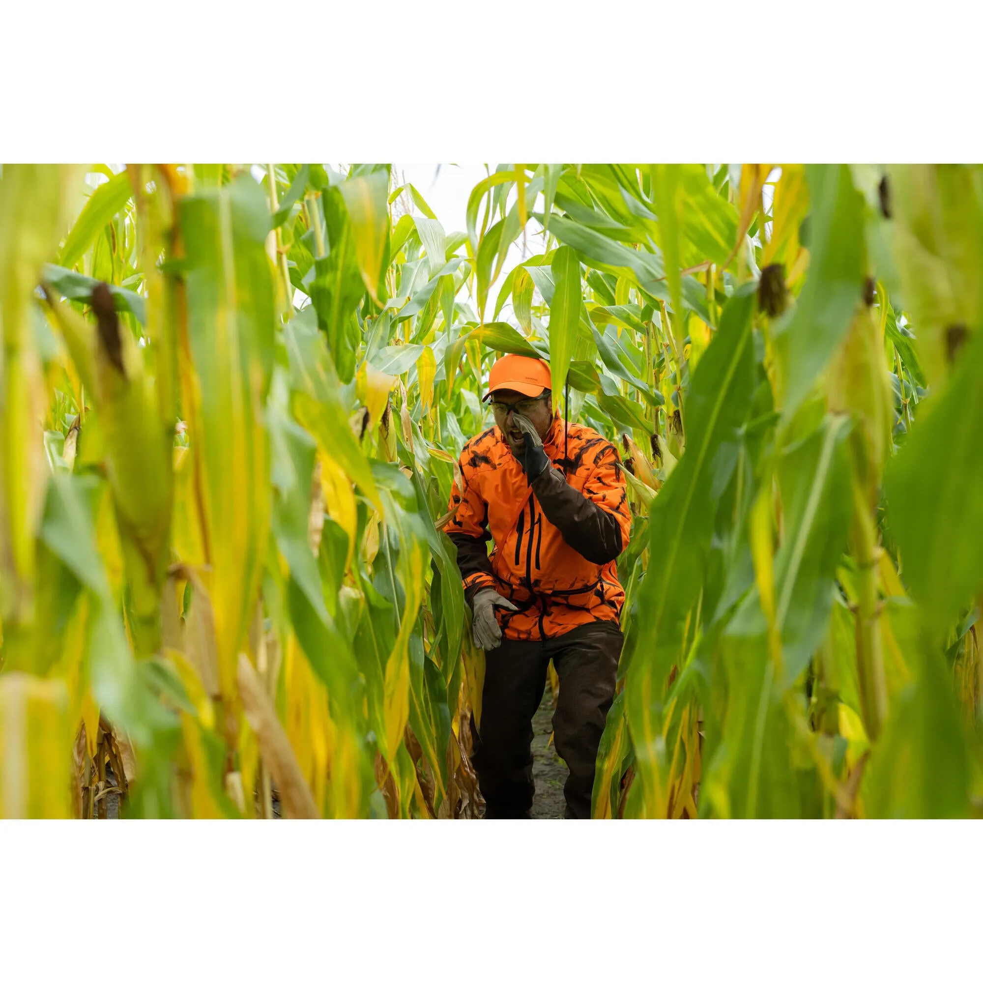 HUNTING RAIN TROUSERS DURABLE SUPERTRACK 900 SOLOGNAC, coffee brown