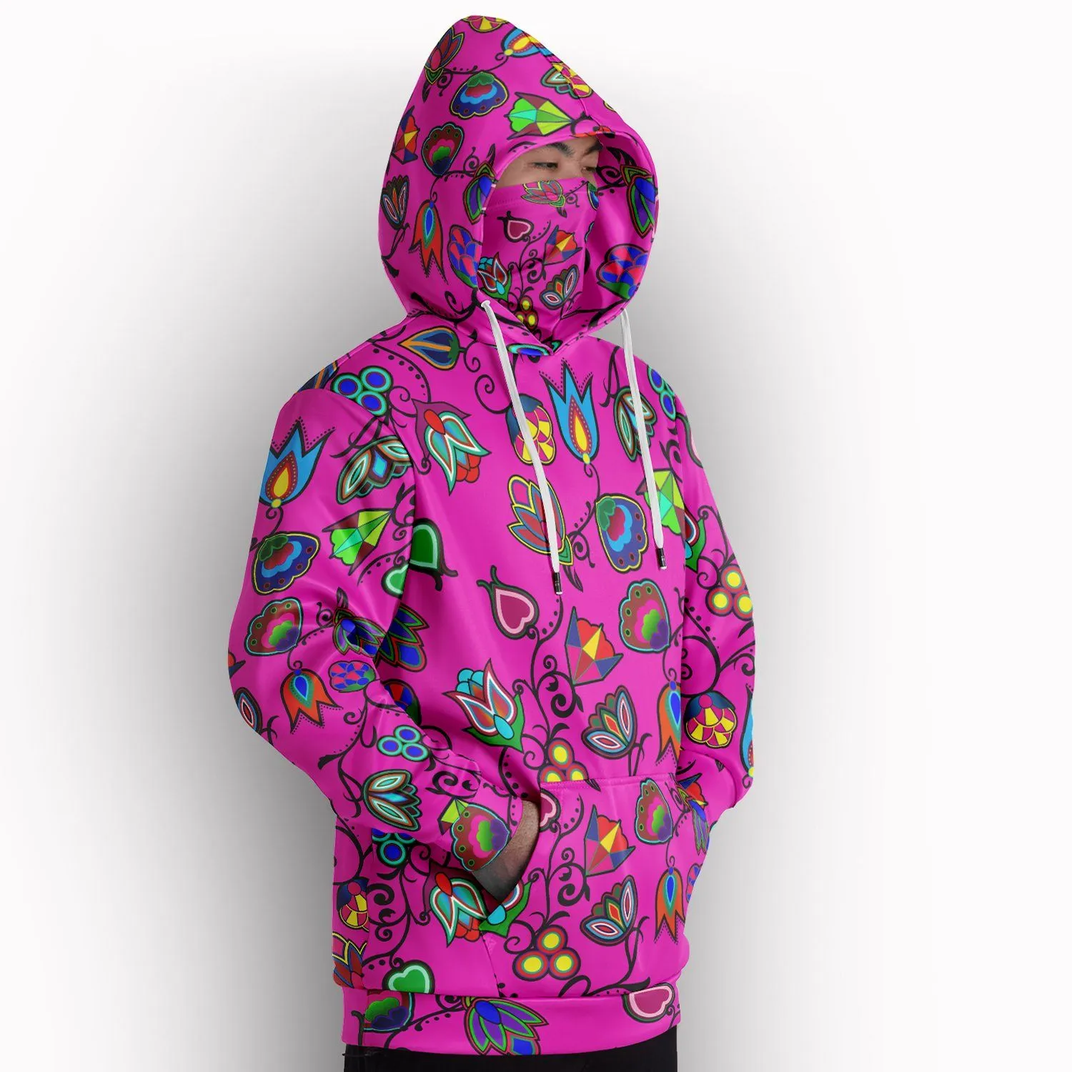 Indigenous Paisley Hoodie with Face Cover