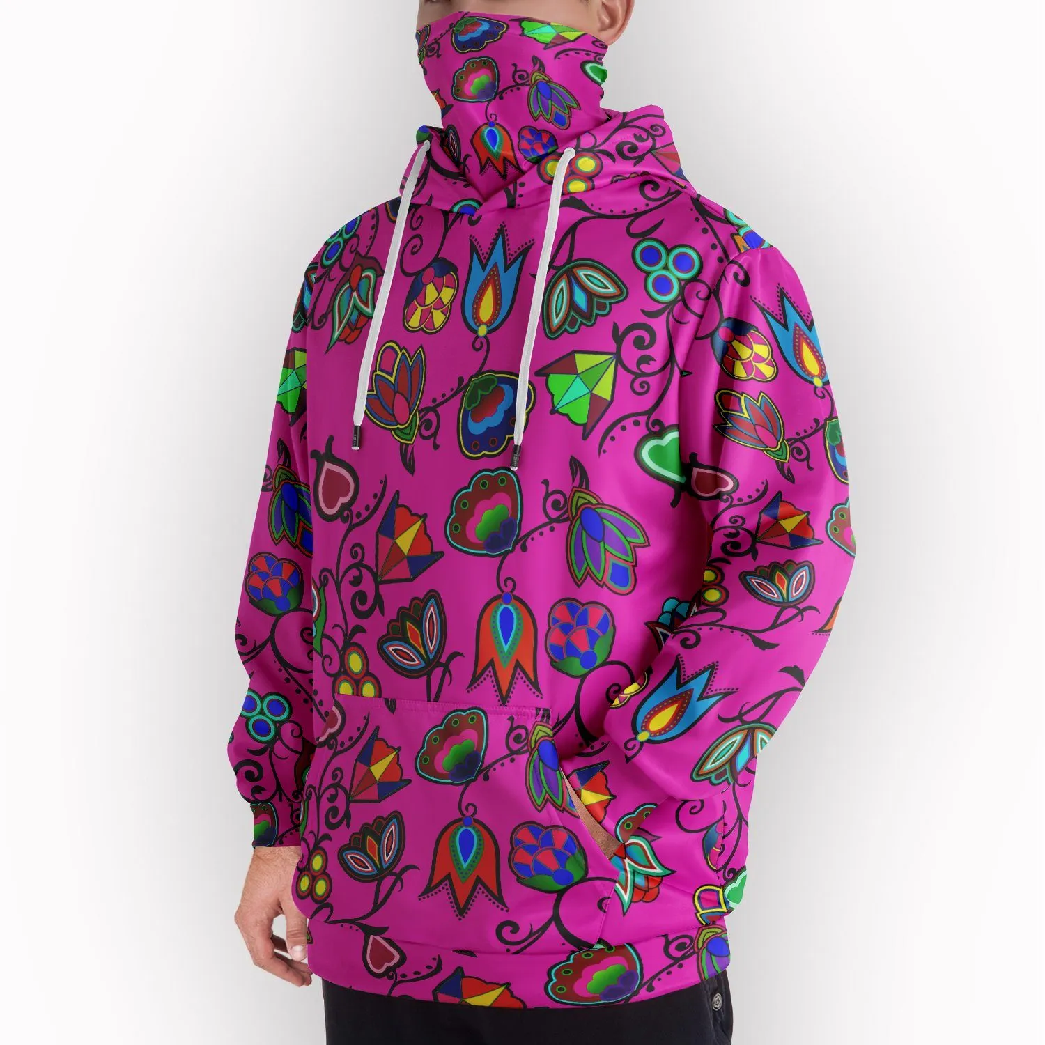 Indigenous Paisley Hoodie with Face Cover
