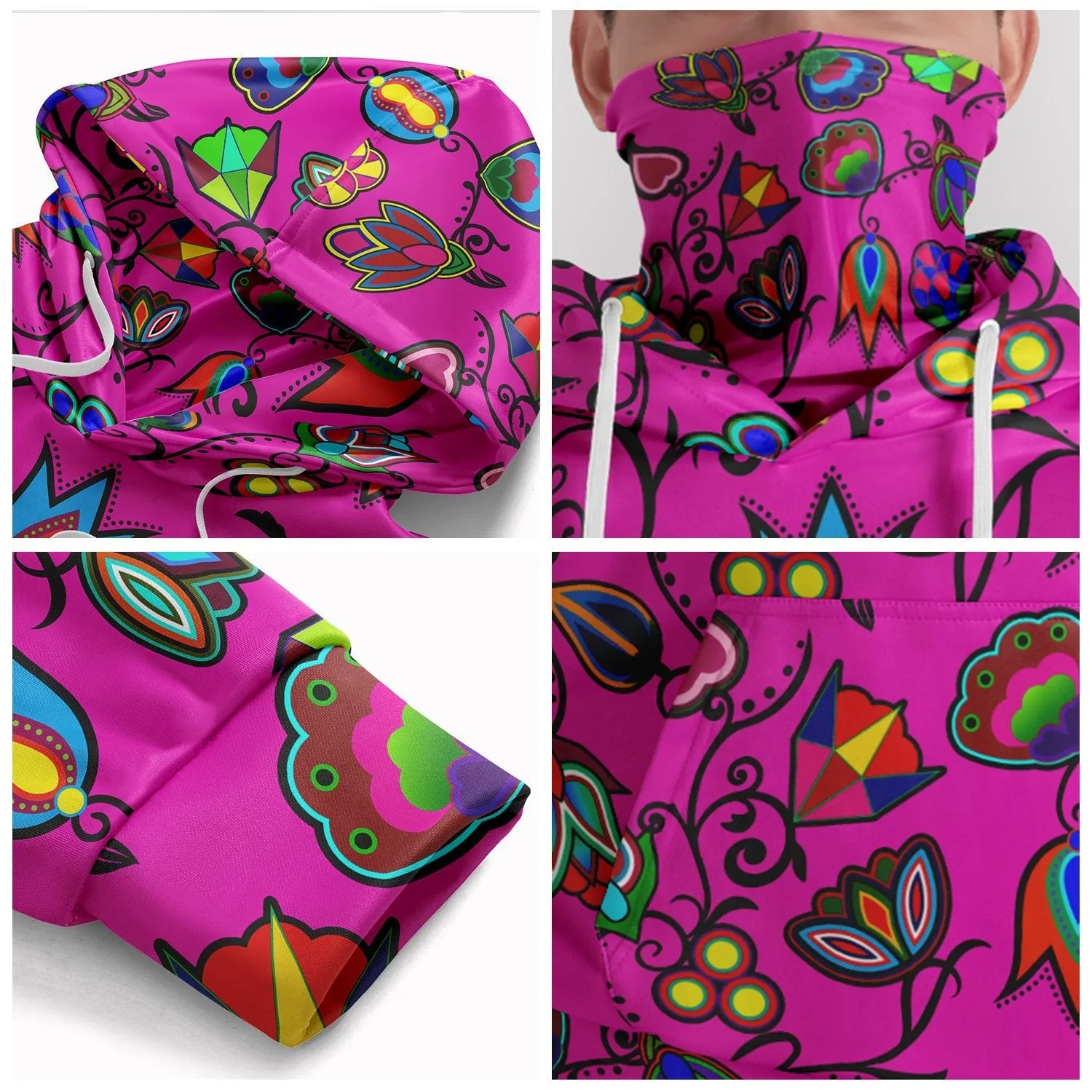 Indigenous Paisley Hoodie with Face Cover