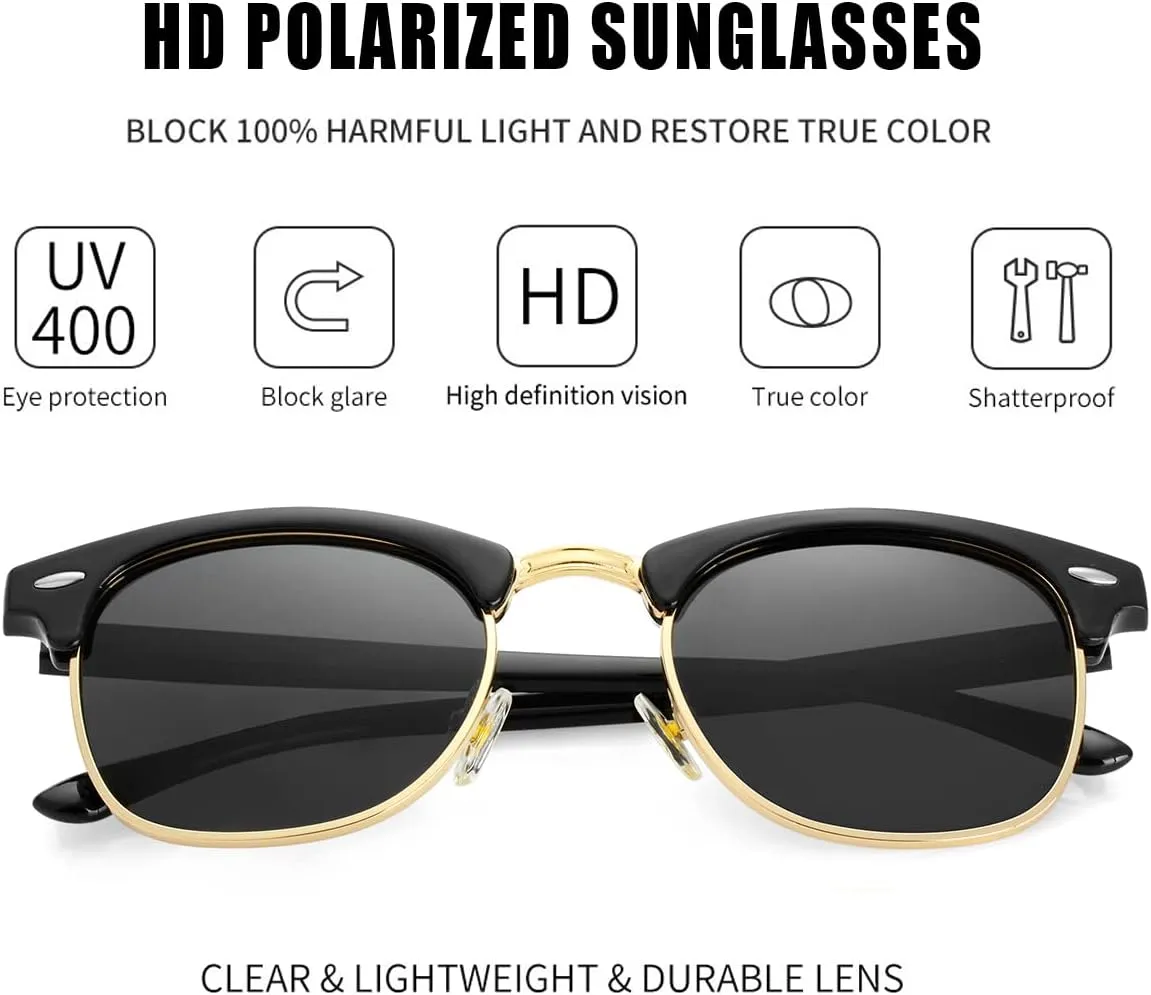 Kursan Classic Semi Rimless Polarized Sunglasses for Men Women Sports Sun Glasses