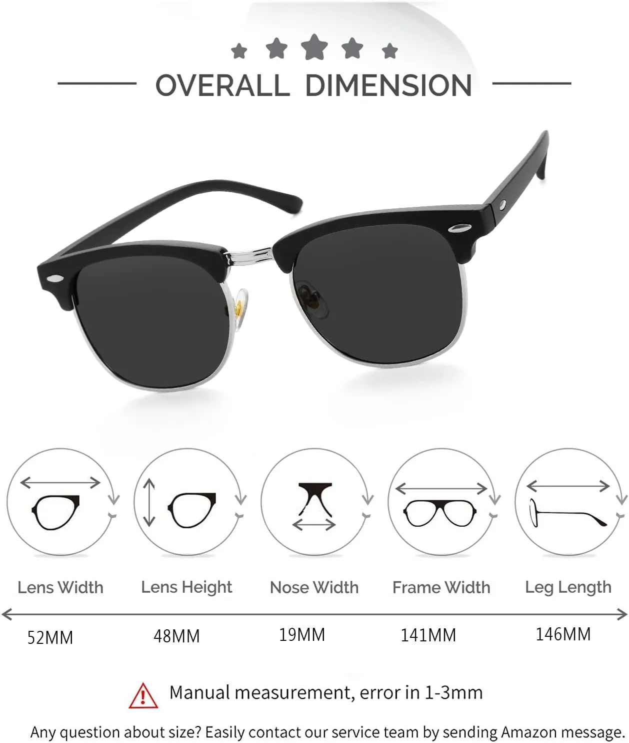 Kursan Classic Semi Rimless Polarized Sunglasses for Men Women Sports Sun Glasses
