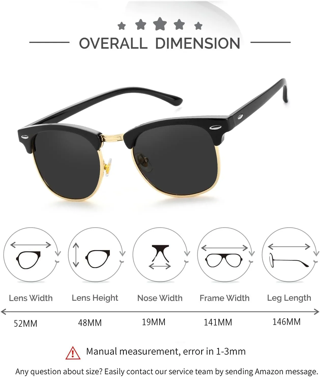 Kursan Classic Semi Rimless Polarized Sunglasses for Men Women Sports Sun Glasses