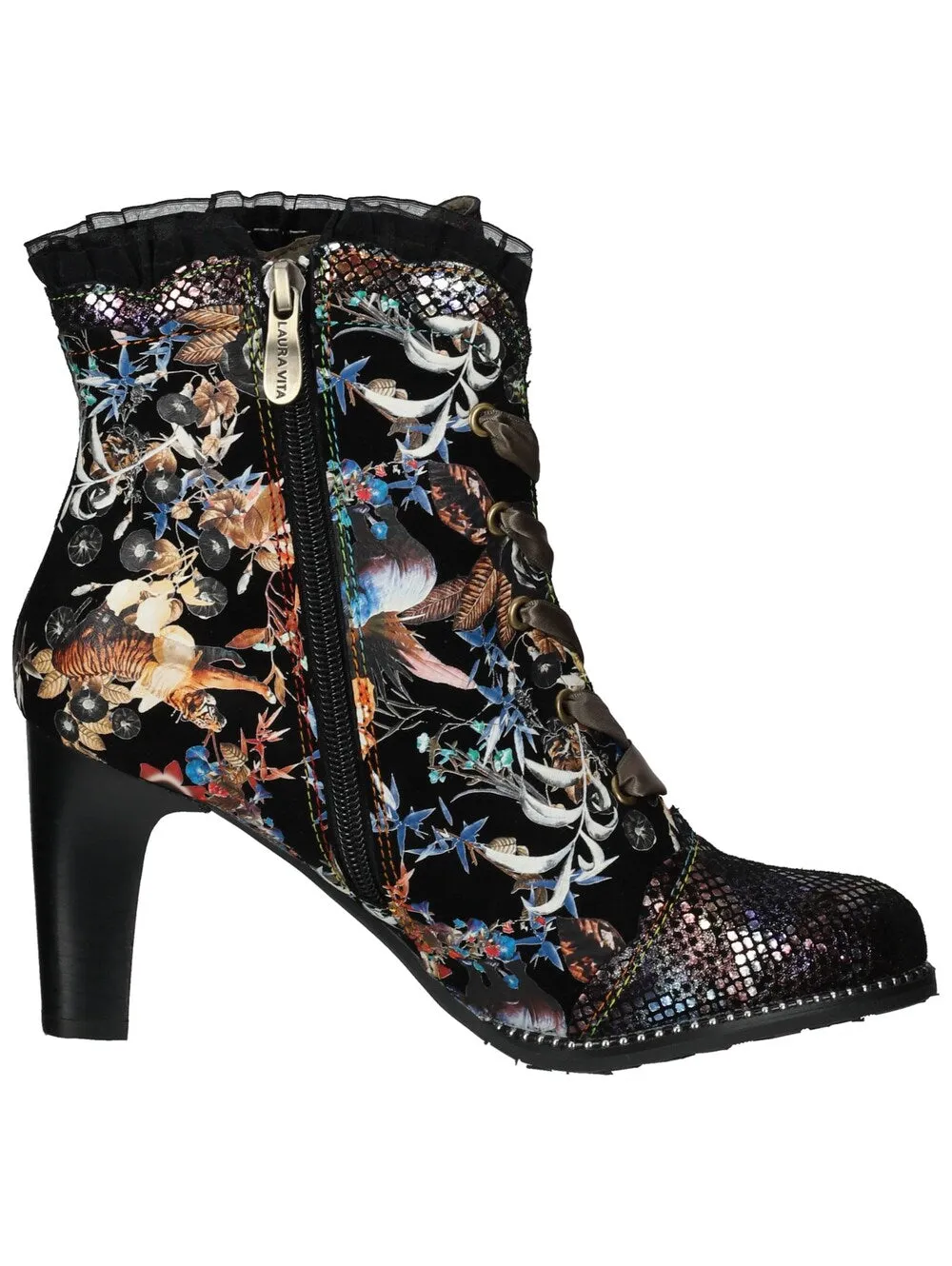 Laura Vita Lace-Up Ankle Boots, Mixed Colors