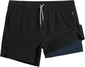 maamgic Mens 5" Gym Running Shorts for Men 2 in 1 Quick Dry Workout Athletic Shorts