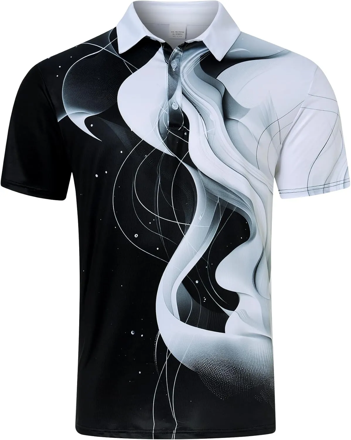 Mens Golf Shirts Short Sleeve Dry Fit Athletic Moisture Wicking Golf Polo Performance Printed Collared Polos