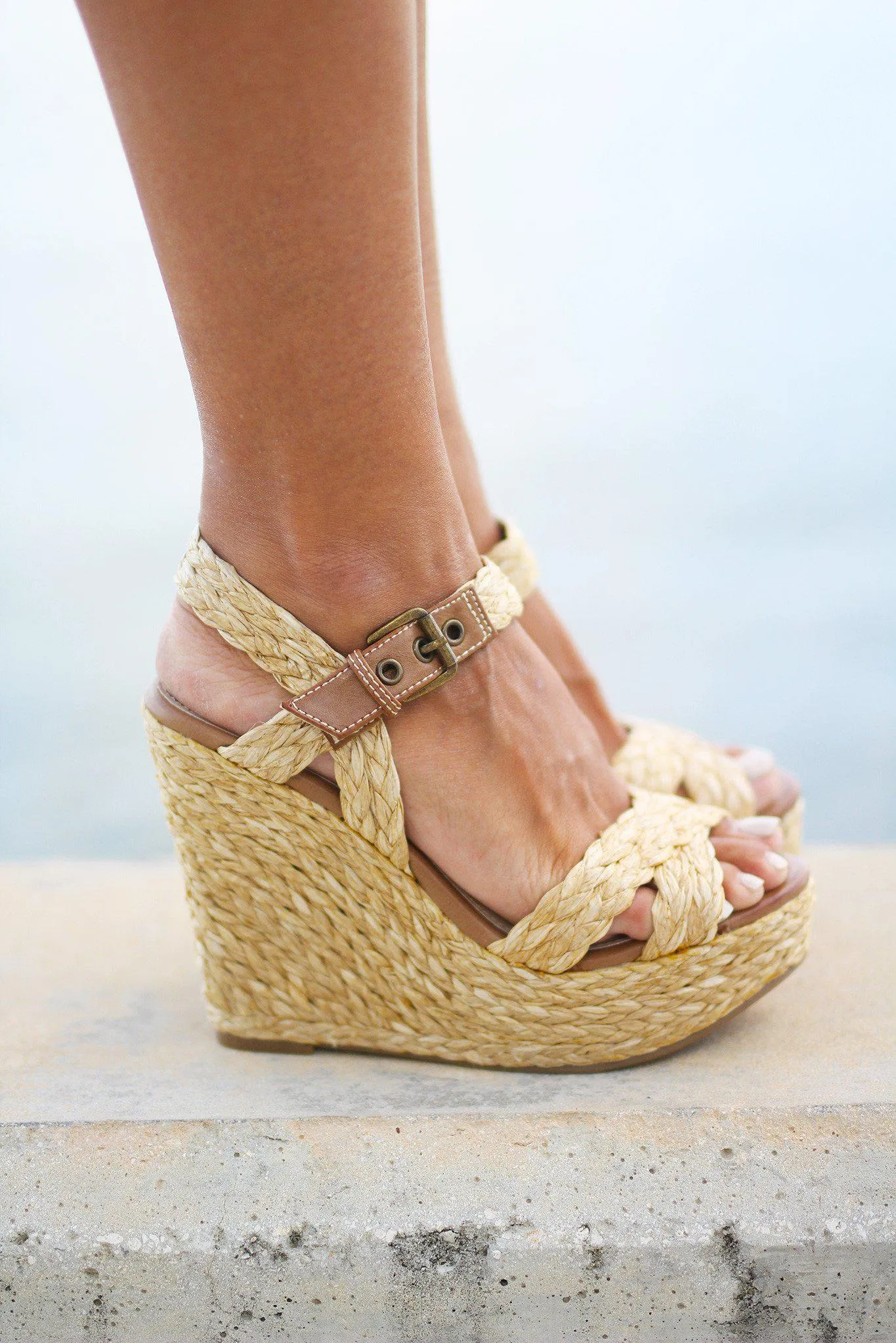 Natural Rafia Wedges