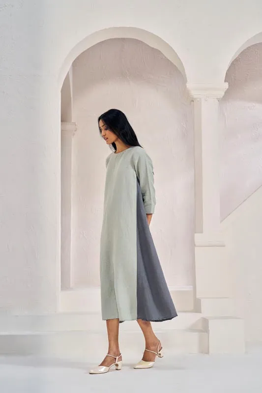 One Side Pleated Dress Mint Green