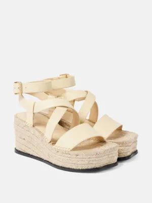 Petal leather espadrille wedges