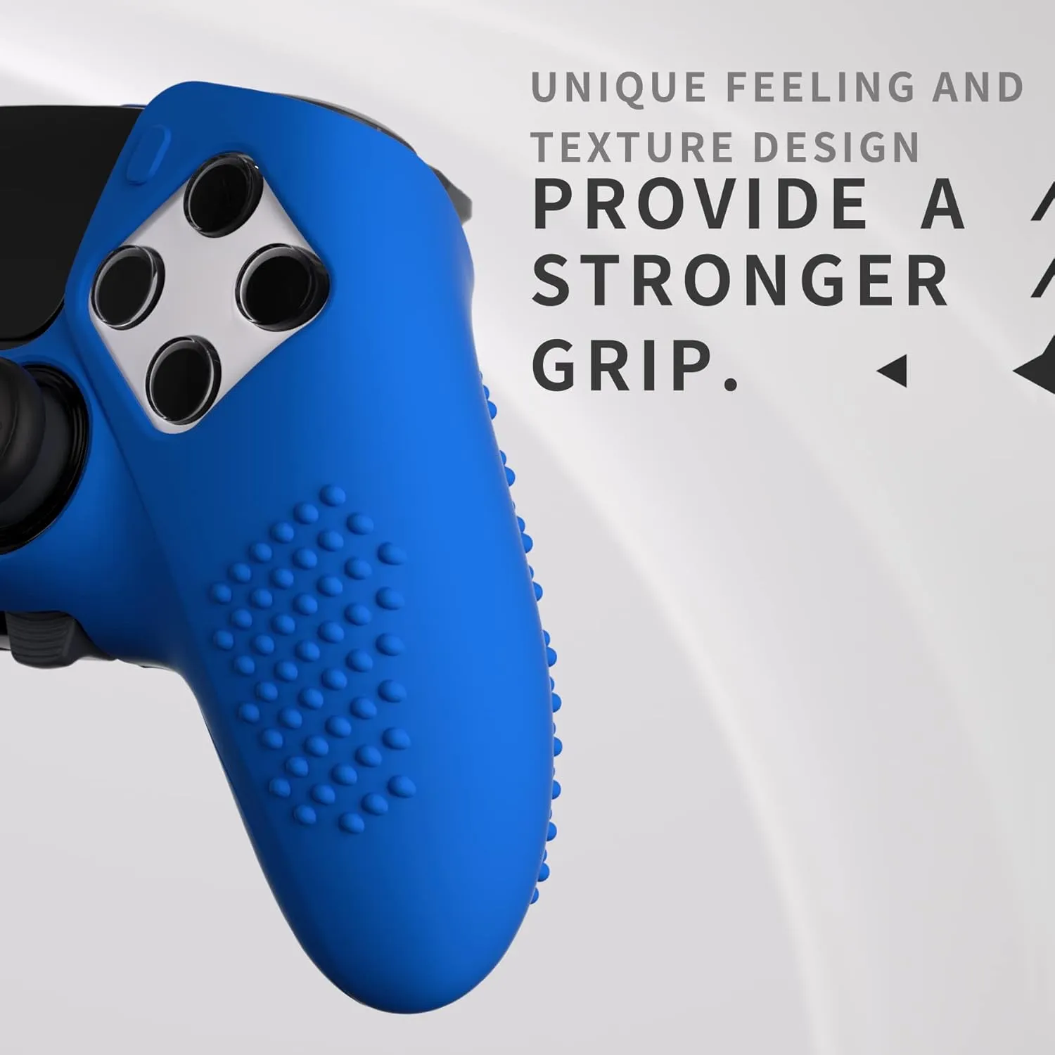 PlayVital 3D Studded Edition Anti-Slip Silicone Cover Case for ps5 Edge Controller, Soft Rubber Protector Skin for ps5 Edge Wireless Controller with 6 Thumb Grip Caps - Blue