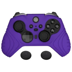 PlayVital Samurai Edition Anti Slip Silicone Case Cover for Xbox Elite Wireless Controller Series 2 Core, Ergonomic Soft Rubber Skin Protector for Xbox Elite Series 2 with Thumb Grip Caps - Purple
