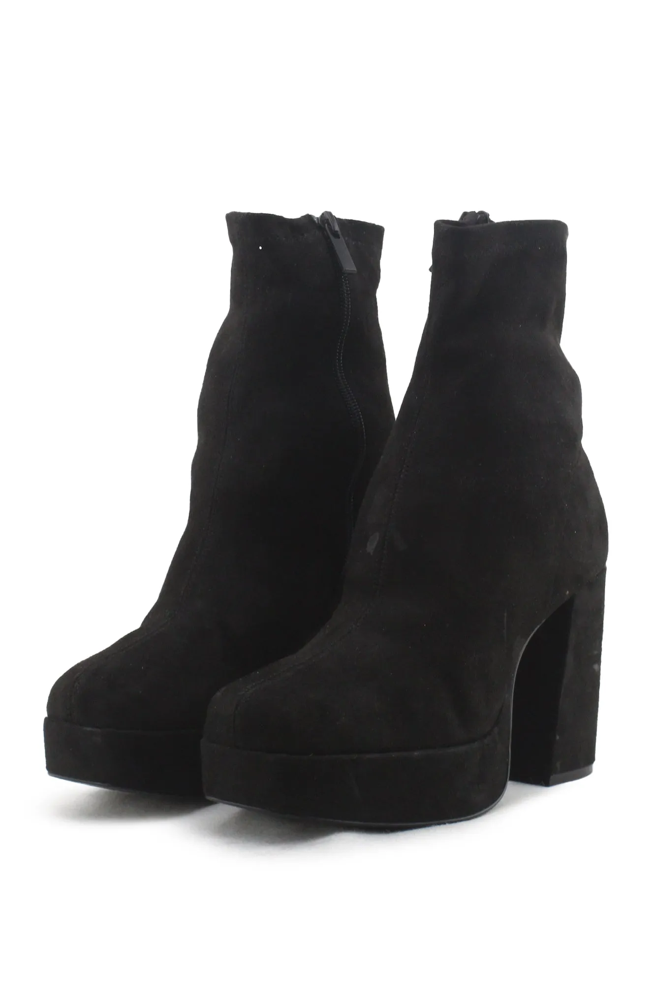 Pull & Bear Zipper Platform Boots | Suede
