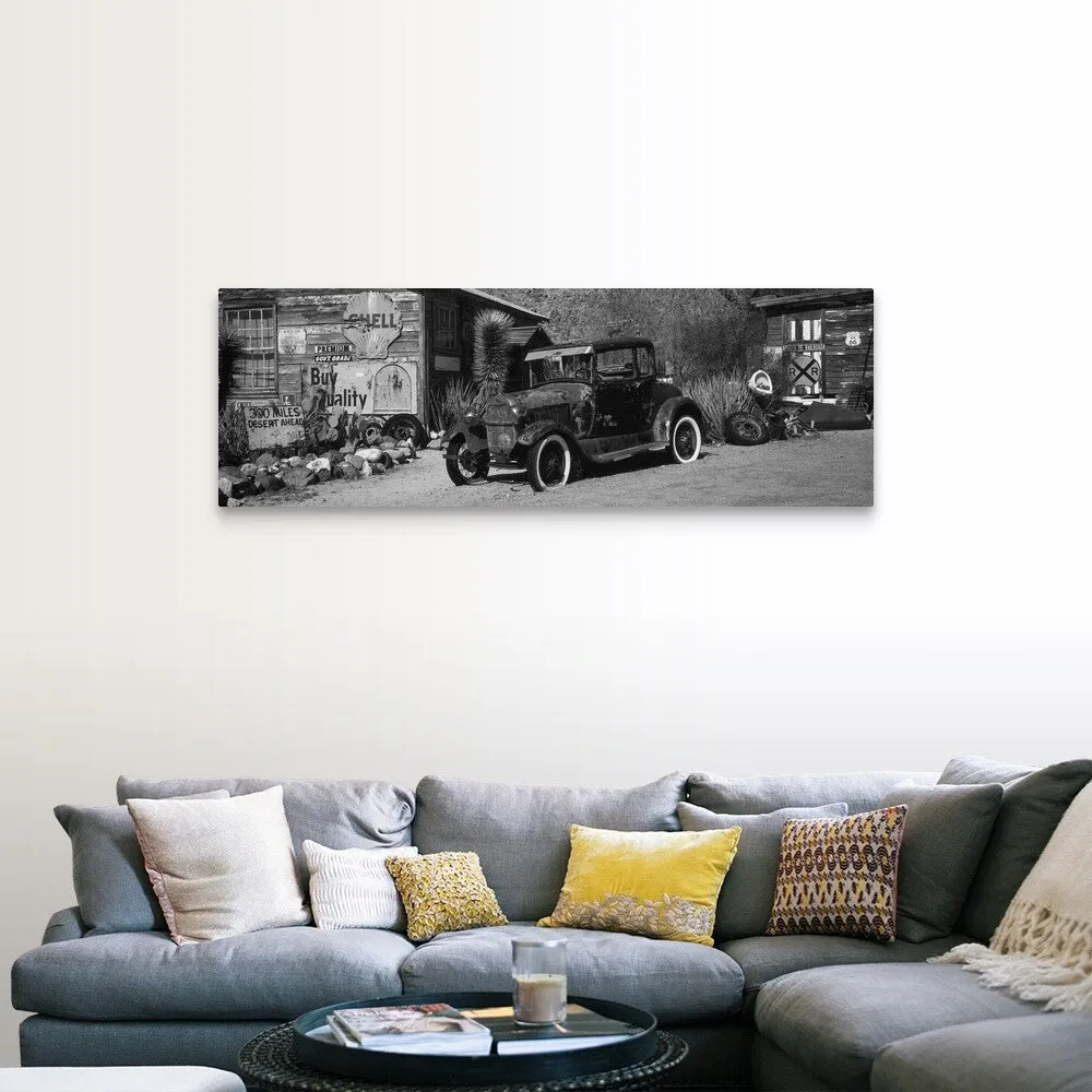"Abandoned vintage car at the roadside, Route 66, Arizona" Canvas Wall Art