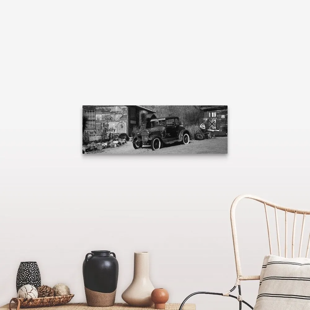 "Abandoned vintage car at the roadside, Route 66, Arizona" Canvas Wall Art