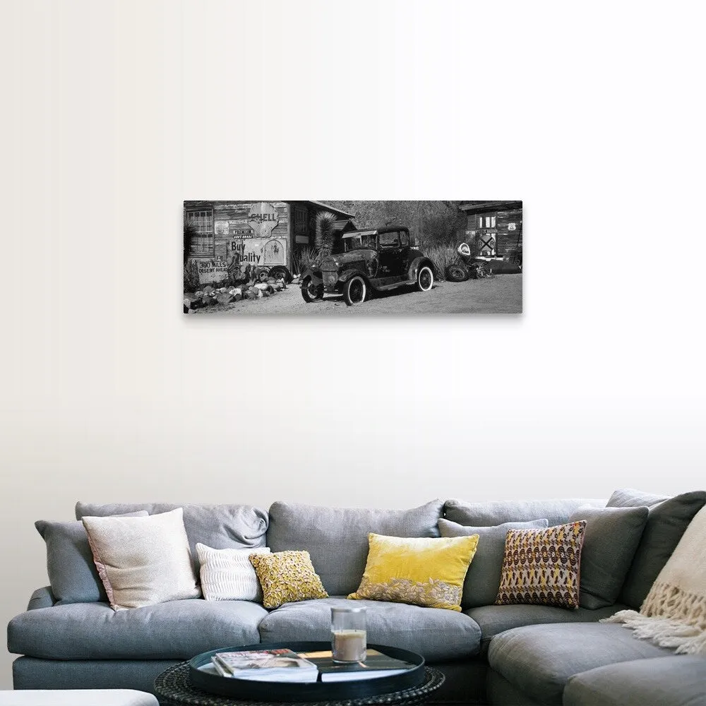 "Abandoned vintage car at the roadside, Route 66, Arizona" Canvas Wall Art