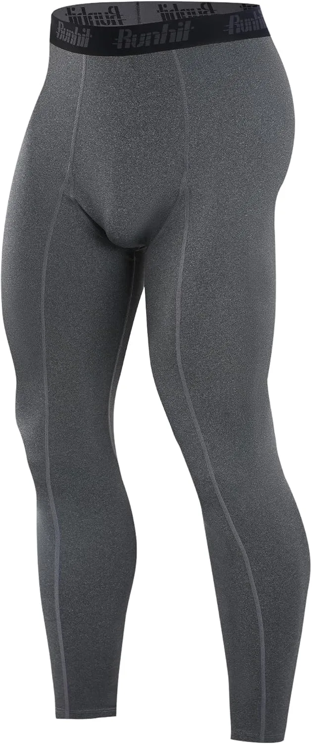 Runhit Men??s Compression Pants Running Tights Workout Leggings Athletic Base Layer Pants for Sports Yoga Basketball