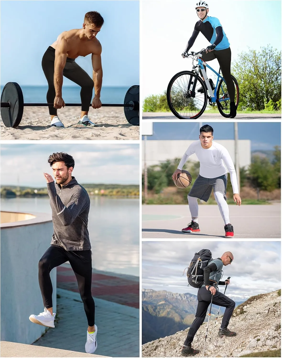 Runhit Men??s Compression Pants Running Tights Workout Leggings Athletic Base Layer Pants for Sports Yoga Basketball