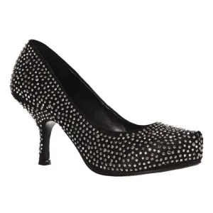 Sarah Medium Heeled Round Toe Diamante All-Over Court Shoe