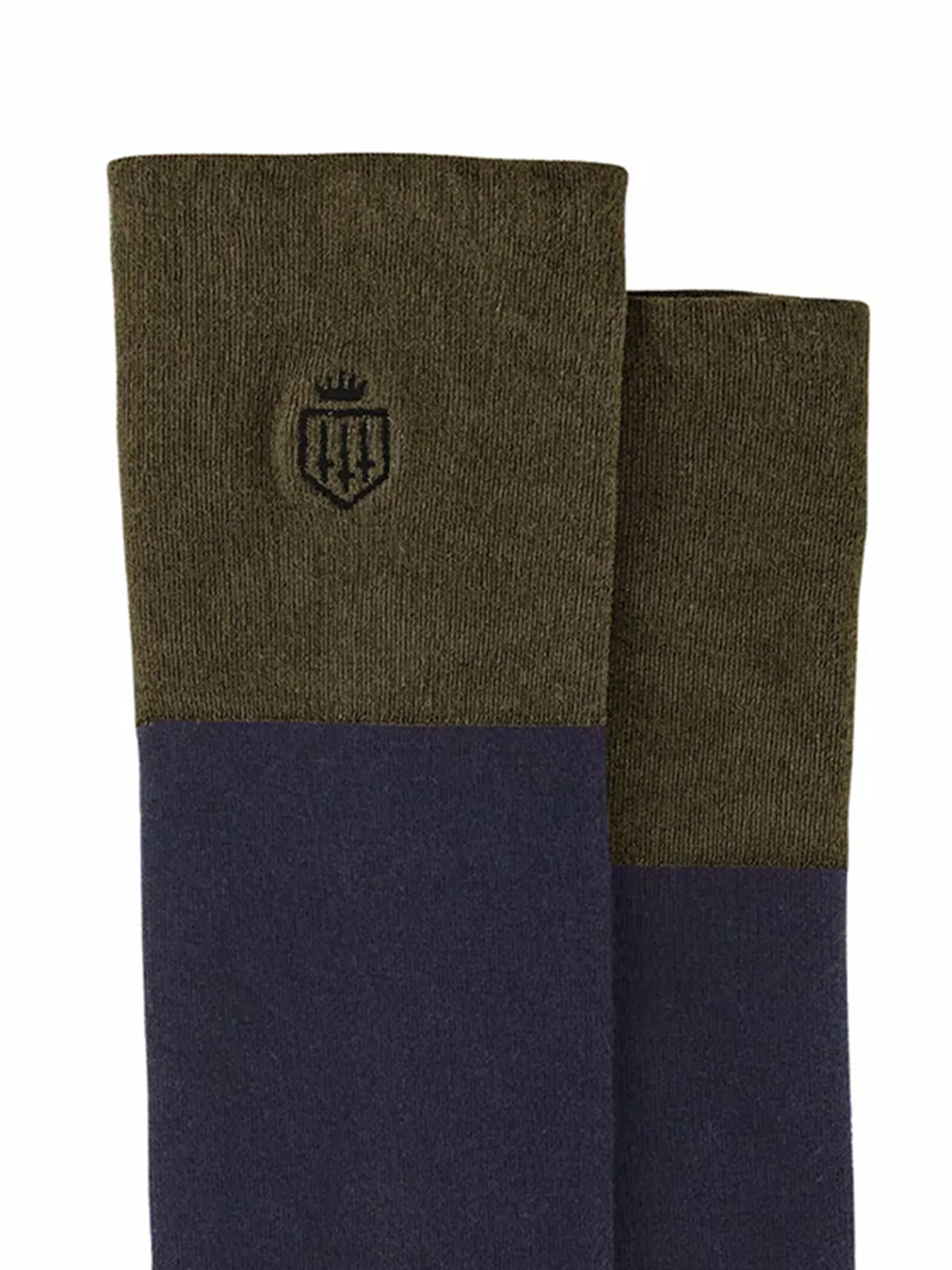 Signature Women's Knee High Socks - Navy & Olive