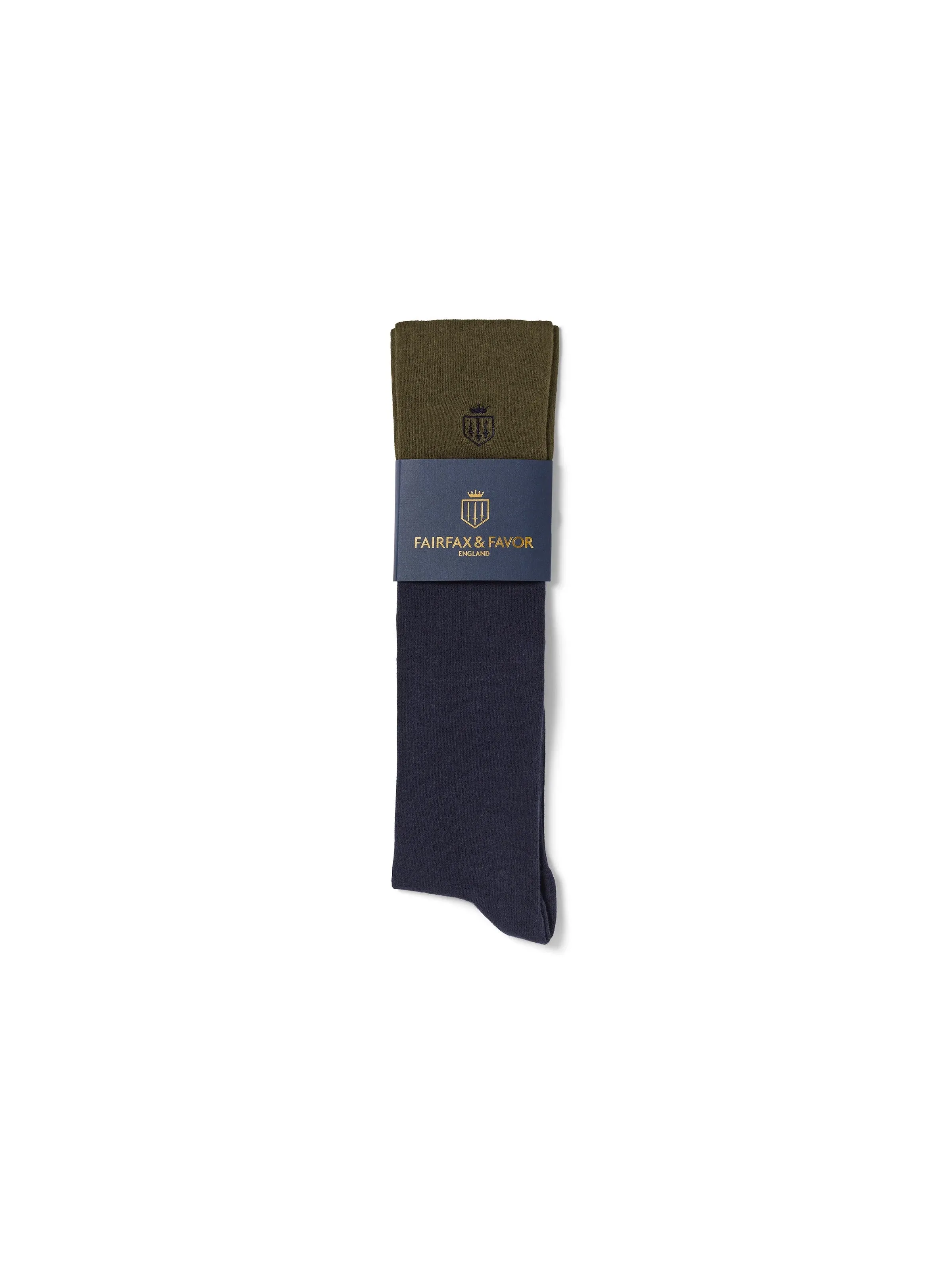 Signature Women's Knee High Socks - Navy & Olive