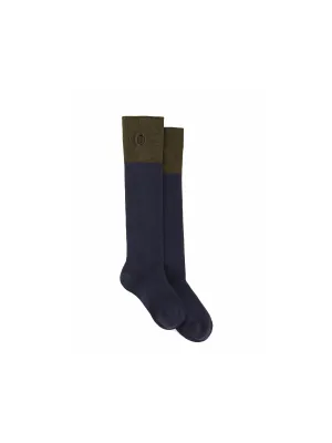 Signature Women's Knee High Socks - Navy & Olive