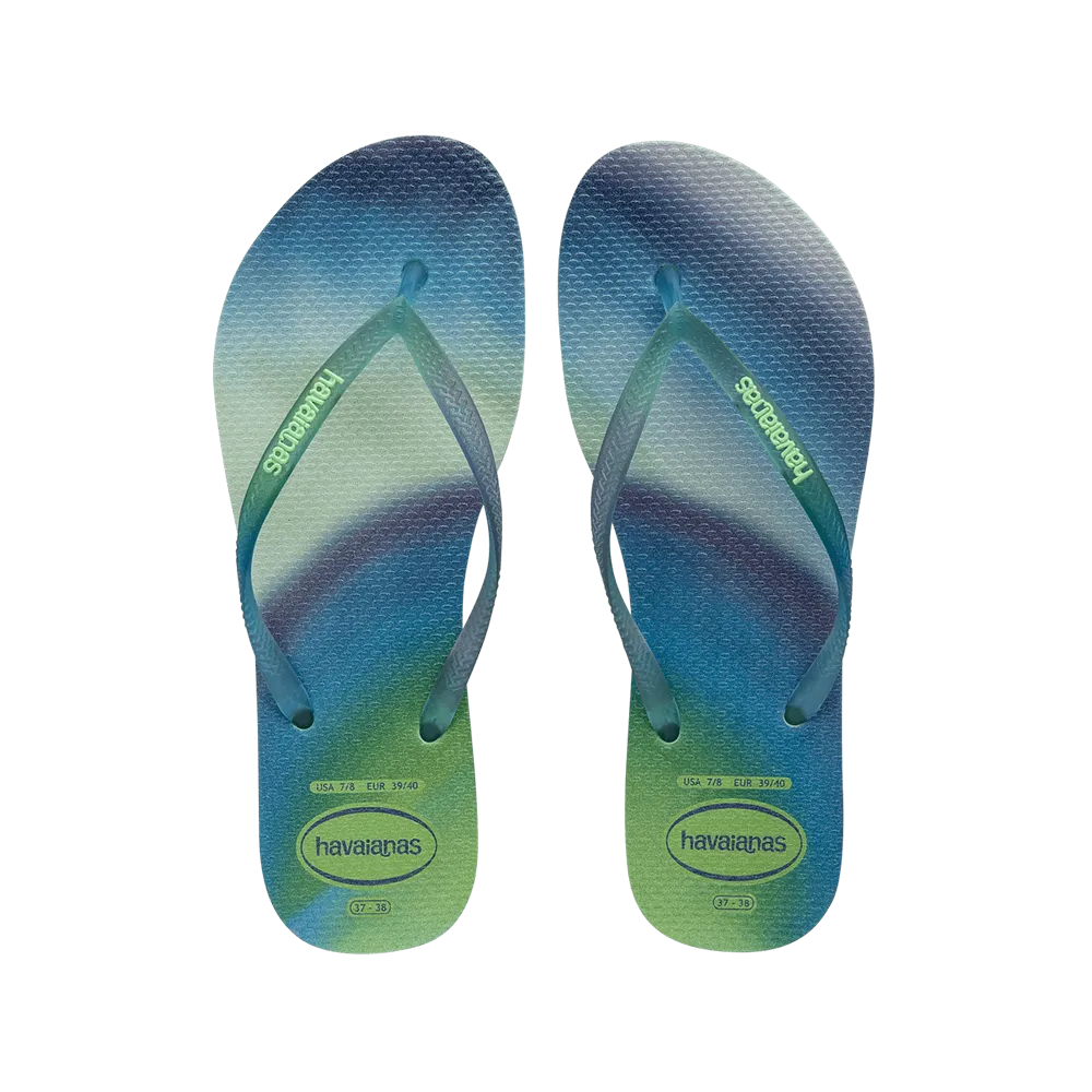 Slim Metallic Rainbow Flip Flops