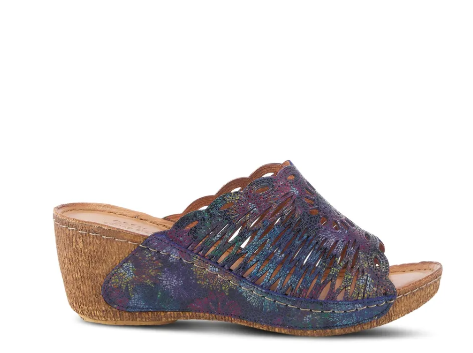 Spring Step JUSTINIE - NM Navy Blue Leather Sandal