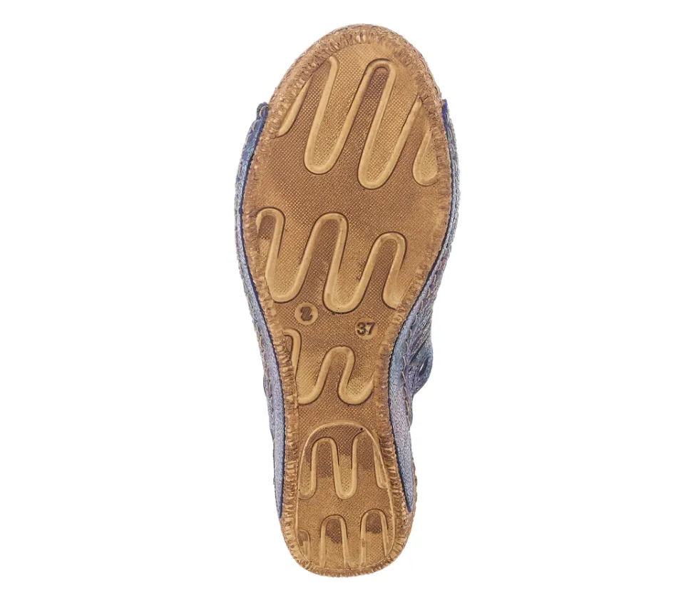 Spring Step JUSTINIE - NM Navy Blue Leather Sandal