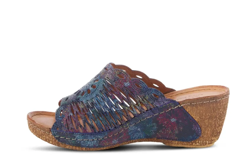 Spring Step JUSTINIE - NM Navy Blue Leather Sandal